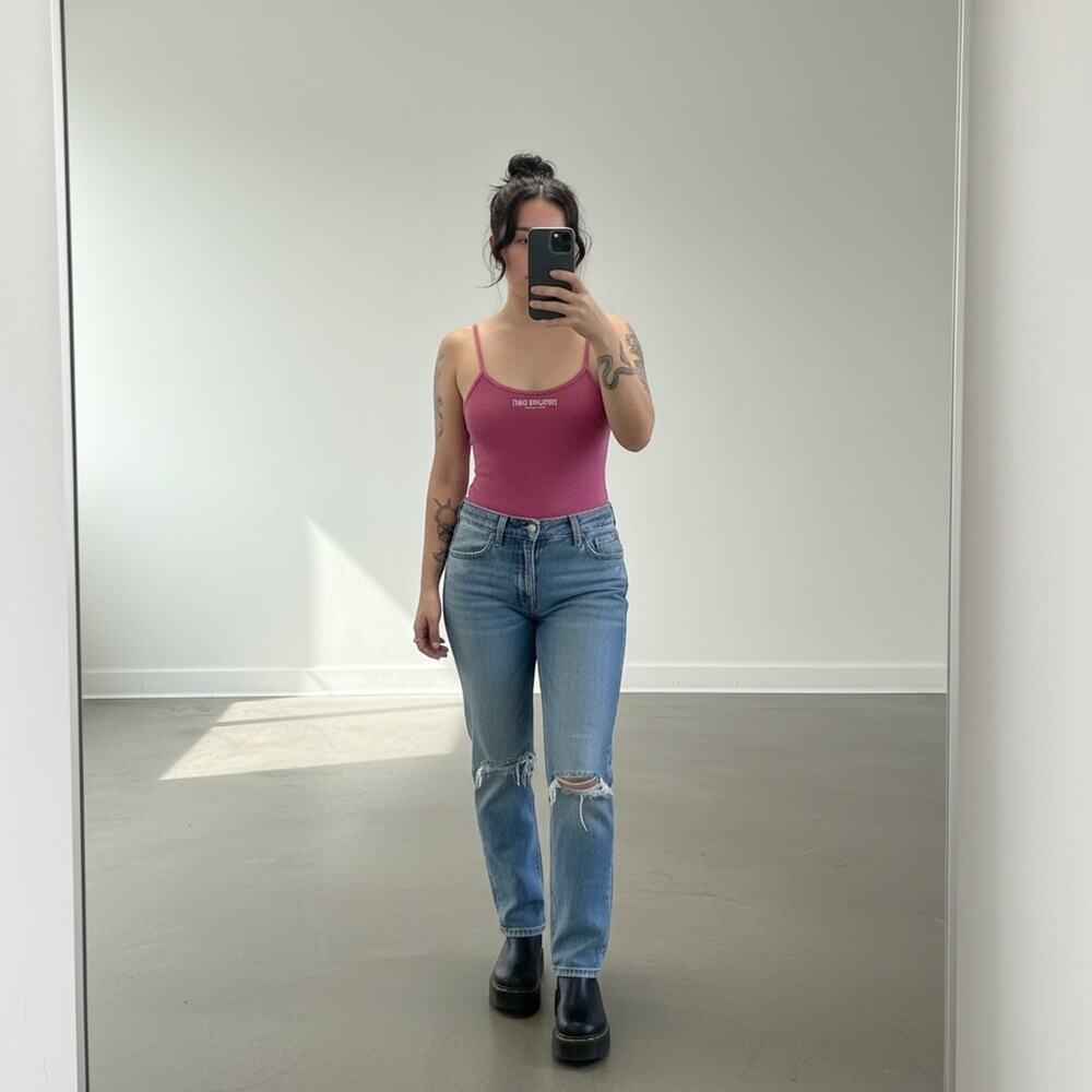 True Religion Very Berry Ribbed Cami Bodysuit